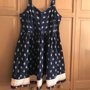 Navy Ikat Print Sundress